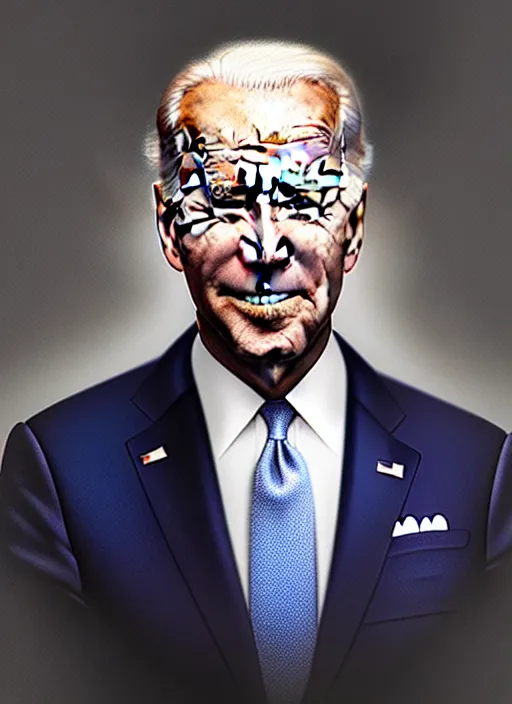 Image similar to photo of joe biden in the style of stefan kostic, realistic, sharp focus, 8 k high definition, insanely detailed, intricate, elegant, art by stanley lau and artgerm