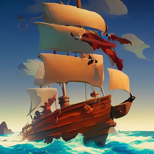 Image similar to painting treasure on sea of thieves game smooth median photoshop filter cutout vector, behance hd by jesper ejsing, by rhads, makoto shinkai and lois van baarle, ilya kuvshinov, rossdraws global illumination