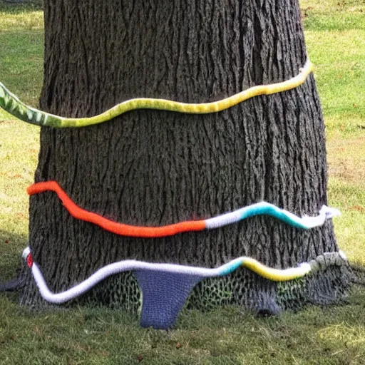 Image similar to a tree made of socks