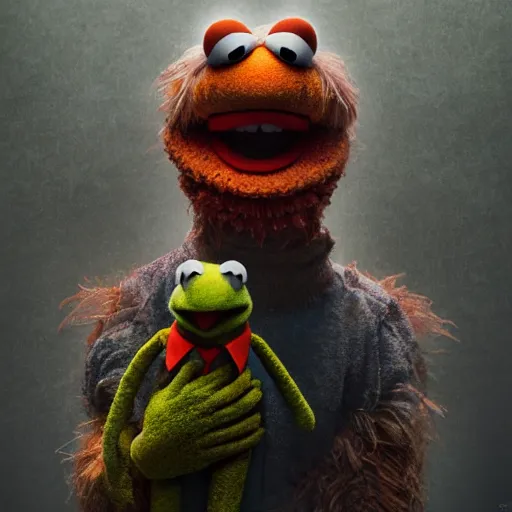 Prompt: the muppets in silent hill, au naturel, hyper detailed, digital art, trending in artstation, cinematic lighting, studio quality, smooth render, unreal engine 5 rendered, octane rendered, art style by klimt and nixeu and ian sprigger and wlop and krenz cushart