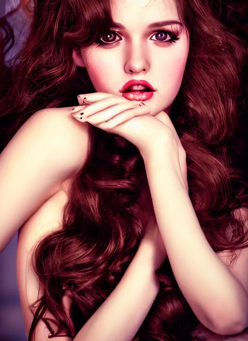 Prompt: a gorgeous female with long brown hair, photo by ellen von unwerth, realistic, full body shot, wide angle, sharp focus, 8 k high definition, insanely detailed, intricate, elegant, art by stanley lau and artgerm, floating embers