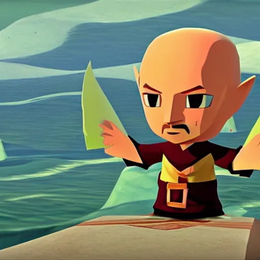 Prompt: Mike Ehrmantraut in Zelda the Wind Waker