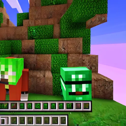 Image similar to a screenshoot from minecraft a moment before creeper blows and diamonds will be lost, big drama