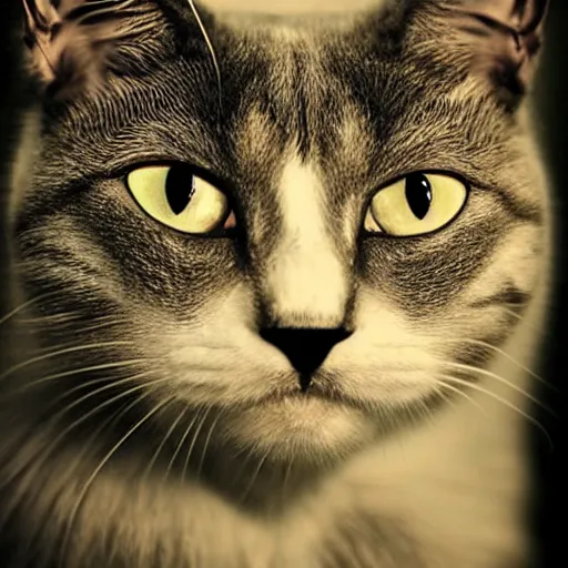 Image similar to an evil symbolic cat face