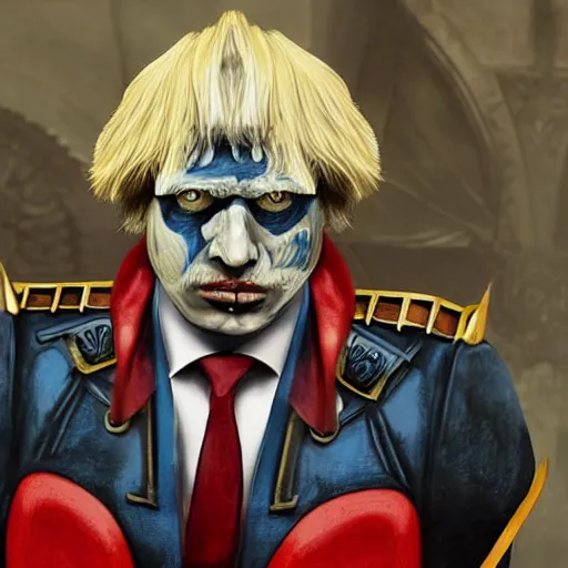 Prompt: boris johnson as the god emperor from warhammer 40k