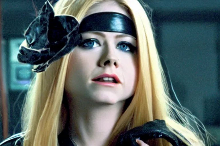 Prompt: a film still of Avril Lavigne in catwoman, high quality