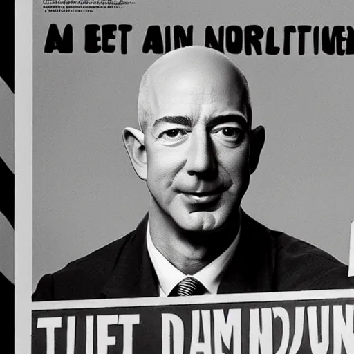 Prompt: jeff bezos as a world war ii propaganda poster