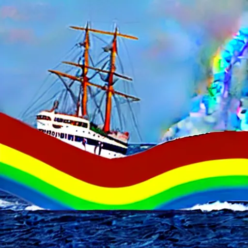 The Sinking Of The Rainbow Warrior By The Dastardly | Stable Diffusion ...