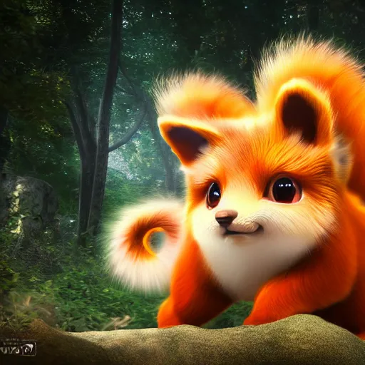 Image similar to photography of a realistic vulpix animal, ultra detailed, 8 k, cinematic lighting, natural background, trending on artstation, pokemon