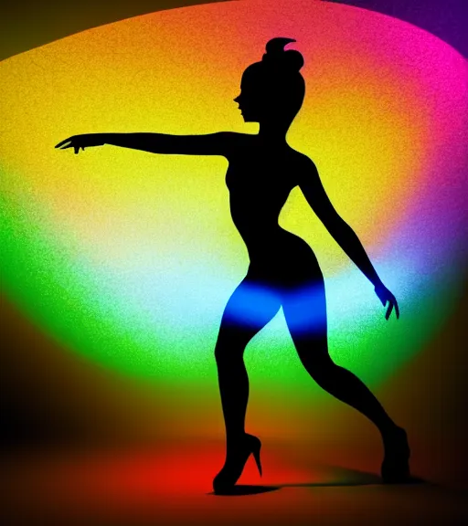 Prompt: a holographic silhouette of a cute dancing girl in the style of pixar animation, octane rendering, 4k,