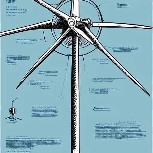 Image similar to Simplistic comic illustration of a wind turbine blueprint, black ball pen on white paper, by Josan Gonzalez and Geof Darrow