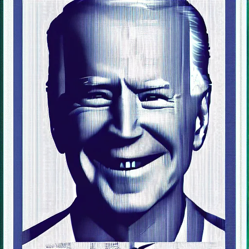 Image similar to A weaved portrait of Joe Biden