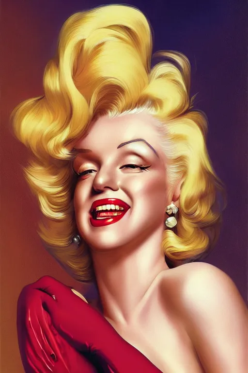 Prompt: a blond mix between Marilyn Monroe and Jessica Rabbit, eating a resplendent piece of cheese, golden hour, artstation, by J. C. Leyendecker and Peter Paul Rubens,