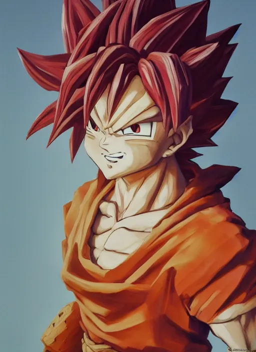 Image similar to semi reallistic gouache gesture painting, by yoshitaka amano, by ruan jia, by Conrad roset, by dofus online artists, detailed anime 3d render of goku KID super Saiyan, young goku blond,crono, Dragon Quest, crono, goku, portrait, cgsociety, artstation, rococo mechanical, Digital reality, sf5 ink style, dieselpunk atmosphere, gesture drawn