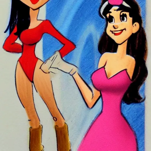 Image similar to milt kahl sketch of victoria justice with kim kardashian body as princess daisy from super mario bros