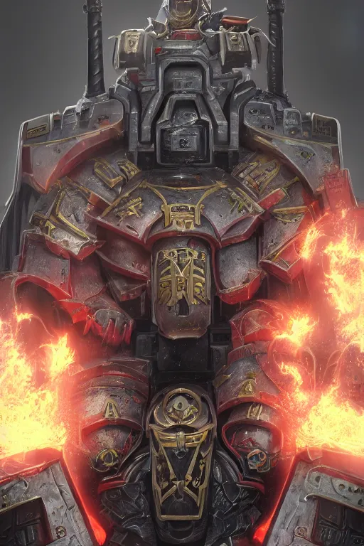 Image similar to armor portrait heros warhammer 4 0 k horus heresy fanart - the primarchs emperor by johannes helgeson animated with vfx concept artist & illustrator global illumination ray tracing hdr fanart arstation zbrush central hardmesh 8 k octane renderer comics stylized