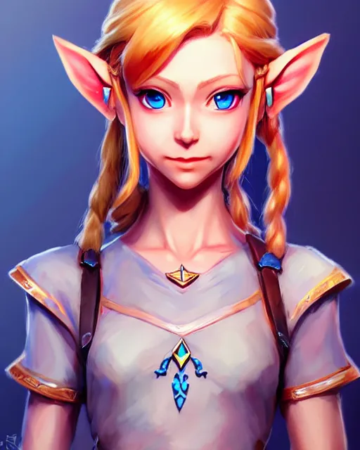 Image similar to character concept art of zelda | | cute - fine - face, pretty face, realistic shaded perfect face, fine details by stanley artgerm lau, wlop, rossdraws, james jean, andrei riabovitchev, marc simonetti, and sakimichan, tranding on artstation