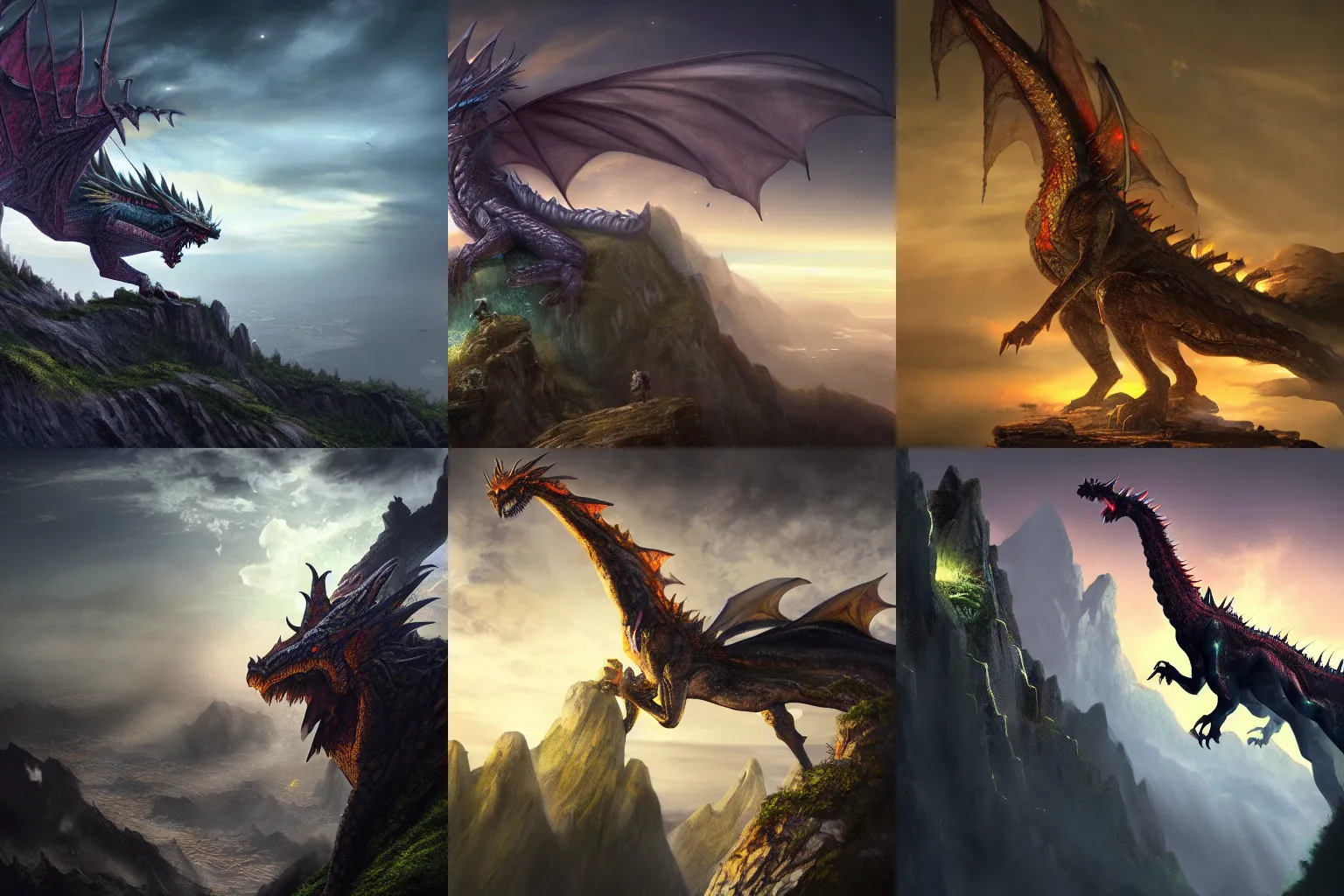 photorealistic concept fantasy art of a giant dragon | Stable Diffusion ...