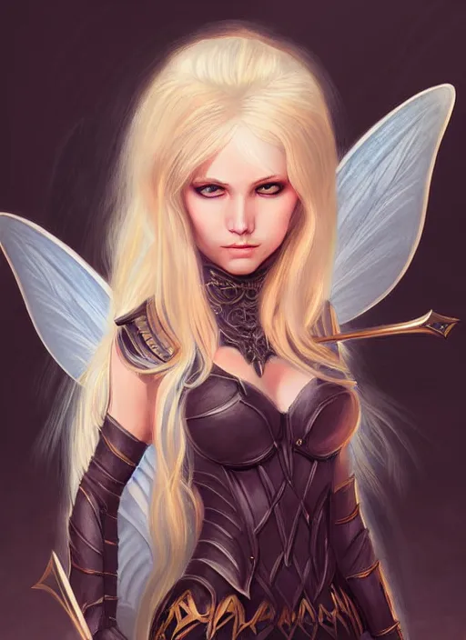 Image similar to blonde combat fairy venizian era, dark fantasy, extremely detailed, sharp focus, portrait, smooth, digital illustration, by rossdraws, frank franzzeta