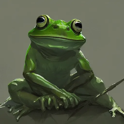 Prompt: 🐸🐺, digital Art, artstation, Greg rutkowski, Trending artstation,