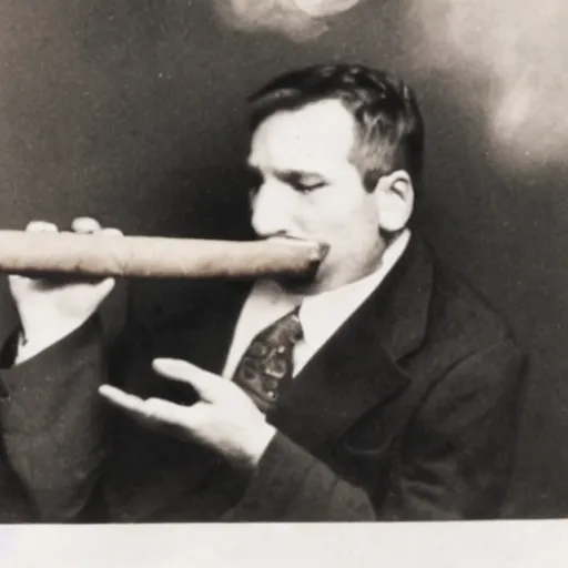 Prompt: photo of bingus smoking a cigar