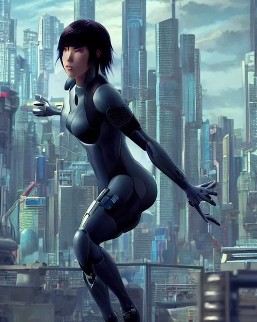 Image similar to weta disney pixar movie still portrait photo of motoko kusanagi the major ghost in the shell : : as cyborg woman by pixar : : by weta, wlop, ilya kuvshinov, rossdraws, artgerm, maxim cover, octane render, anime, octane render, 3 d, volumetric lighting, anti aliasing, raytracing : :