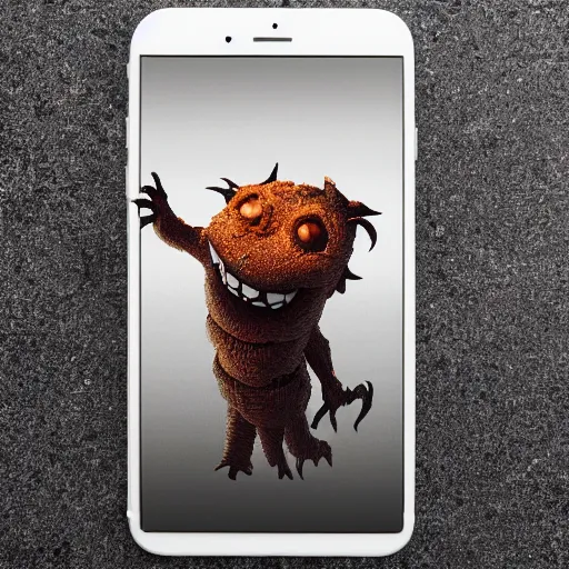 Image similar to iphone monster eating the androids