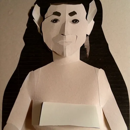 Image similar to a paper model of lucy jeartfilia, paper modeling art.