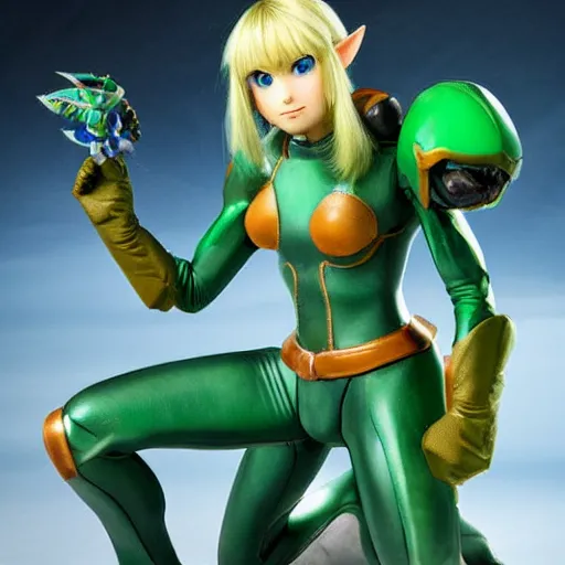 Image similar to samus aran as link