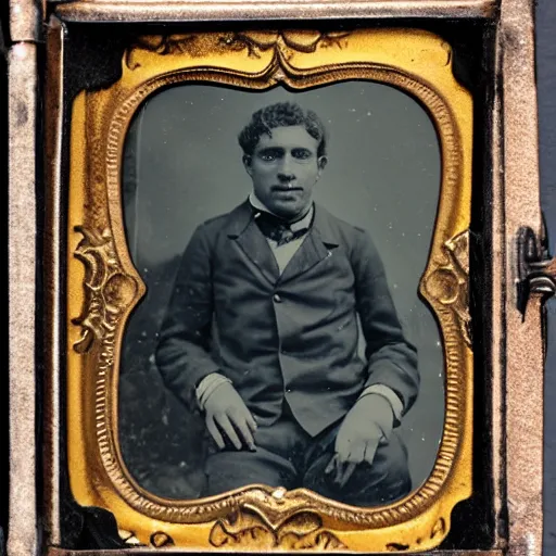 Prompt: tintype photo of a cameraman