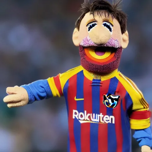 Image similar to lionel messi as a muppet