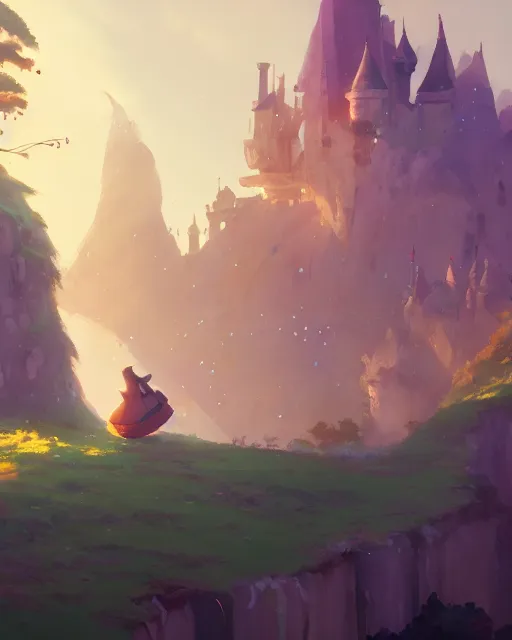 Image similar to fantasy castle, cory loftis, james gilleard, atey ghailan, makoto shinkai, goro fujita, studio ghibli, rim light, exquisite lighting, clear focus, very coherent, plain background, soft painting