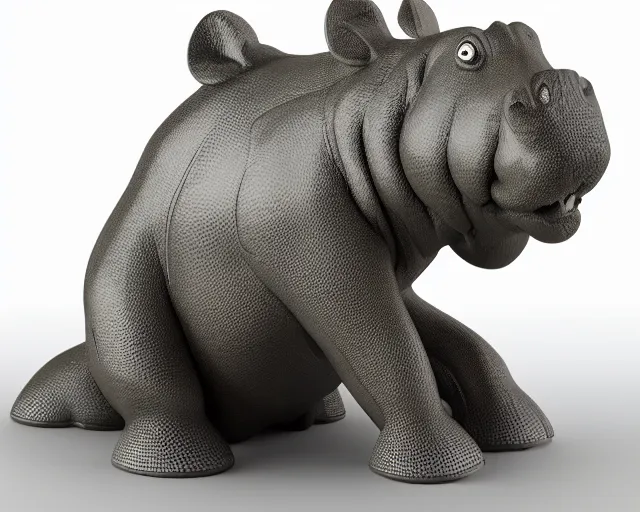 Image similar to cartoon hippopotamus vinyl figure, figure photography, anime stylized, high detail, 3D sculpture, product photography, studio lighting - H 640