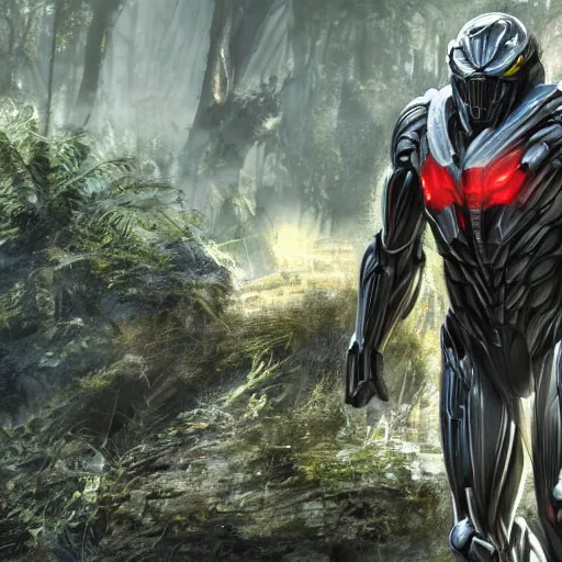 Prompt: nomad from crysis being everywhere all at once