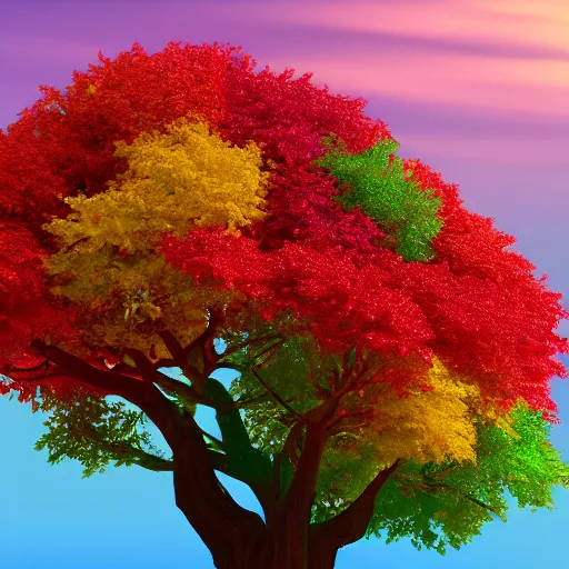 Prompt: A luminous tree of colorful fruits in the sky, 8k, hyper realistic, insainly detailed, HDR, octan render