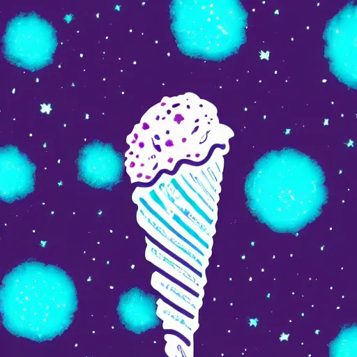 Prompt: a cosmic ice - cream cone, digital art