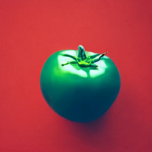 Image similar to blue tomato on red background