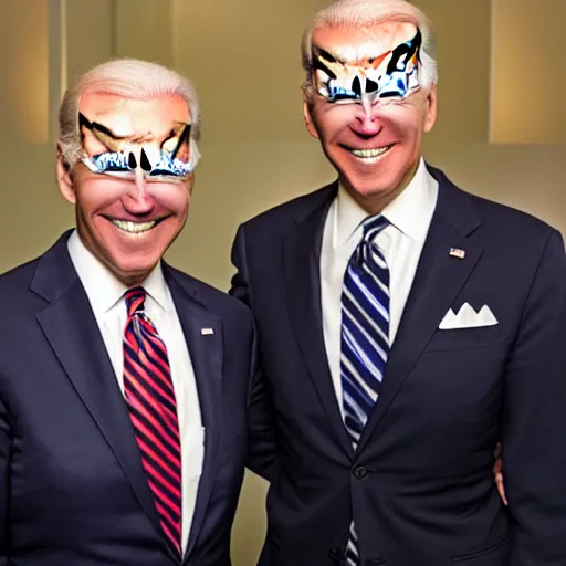 Image similar to A photo of joe biden teams up with a teenage joe biden, perfect faces, 50 mm, award winning photography