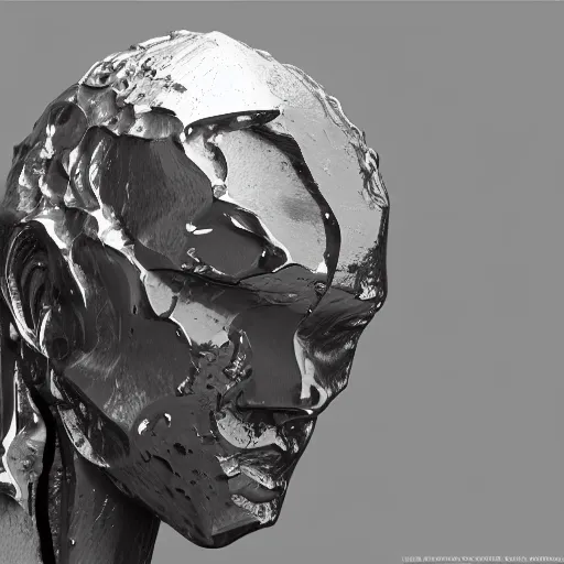 Image similar to 3 d render melted, sculpture, chrometype, liquid metal, neotribal, raytraced, volumetric lightning, 8 k by wlop, innate studio h - 1 0 0 0 w - 1 0 0 0