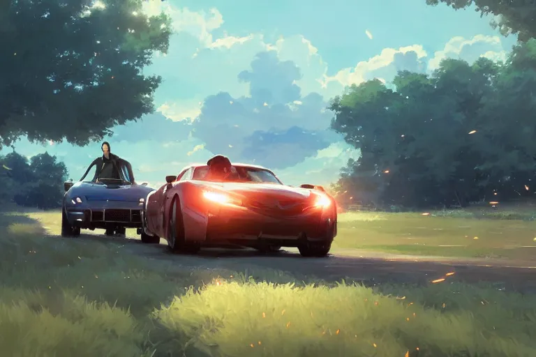 Prompt: a driving cathedral, scene in an open field. key visual, conceptart, ambient lighting, highly detailed, digital painting, artstation, concept art, sharp focus, by makoto shinkai and akihiko yoshida and greg manchess