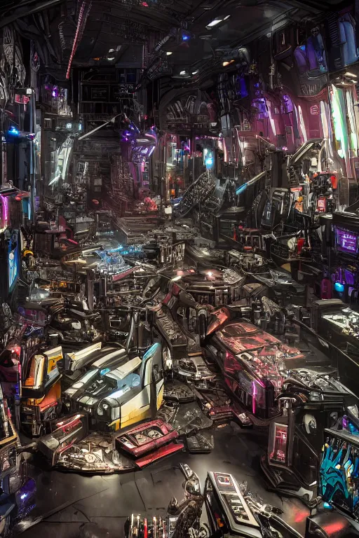 Prompt: Cybertron, inside of a Hot Topic store for goth Decepticons, Transformers, concept art, accurate perspective, cinematography by Wes Anderson, 4k octane render, photorealistic , cinematic lighting, Artstation