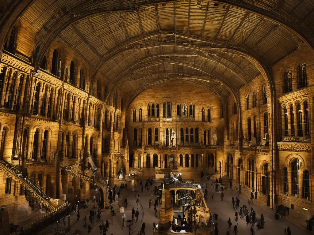 Image similar to Natural History Museum specimens, night, no people