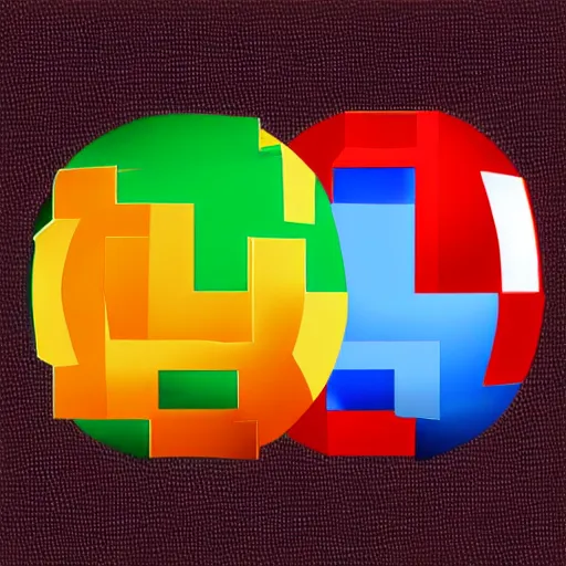 Prompt: chrome spheres on a red cube, 8 bit