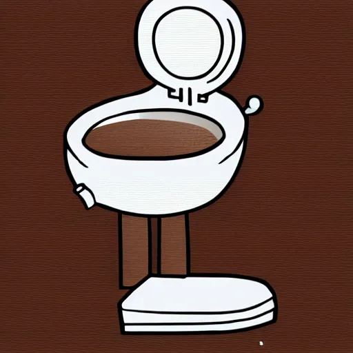 Image similar to a toilet sitting on a man in the bathroom, digital art