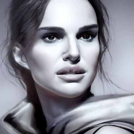 Image similar to A Portrait of Natalie Portman, by Cedric Peyravernay, highly detailed, excellent composition, cinematic concept art, dramatic lighting, trending on ArtStation