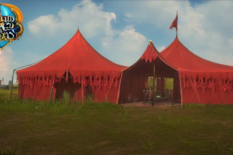 Image similar to 3d sculpt of a huge gothic circus tent, artstaton, world of warcraft, League of Legends, red dead redemption2, overwatch, digital illustration