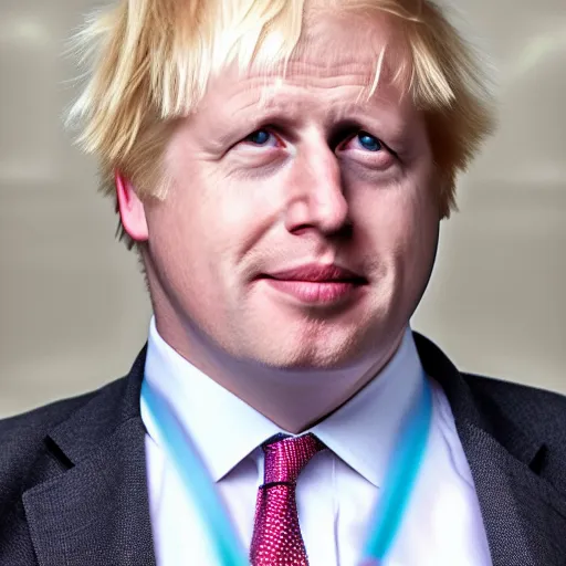 Prompt: boris johnson is a baby and has super cute hair high quality