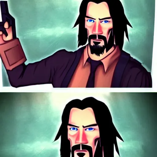 Image similar to keanu reeves mixed with link from legend of zelda