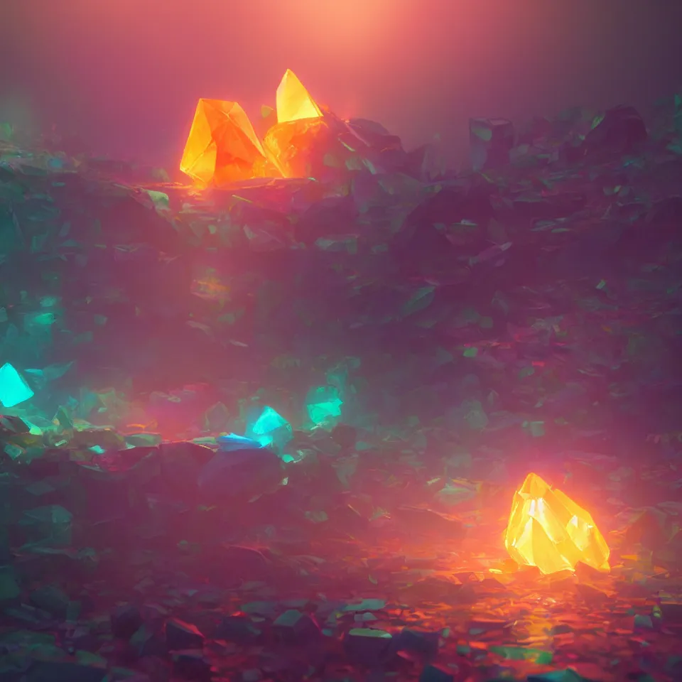 Prompt: a single crystal, colorful by greg rutkowski, digital art, octane render, 4k, unreal engine