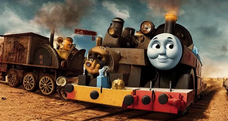 Image similar to Thomas the Tank Engine in MAD MAX: FURY ROAD